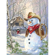 Charger l&#39;image dans la galerie, Bonhomme de neige - diamant rond complet - 30x40cm
