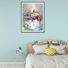 Charger l&#39;image dans la galerie, Bonhomme de neige - diamant rond complet - 30x40cm
