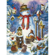 Charger l&#39;image dans la galerie, Bonhomme de neige - diamant rond complet - 30x40cm
