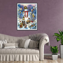Charger l&#39;image dans la galerie, Bonhomme de neige - diamant rond complet - 30x40cm
