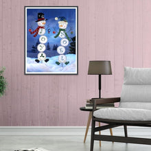Charger l&#39;image dans la galerie, Bonhomme de neige - diamant rond complet - 30x40cm
