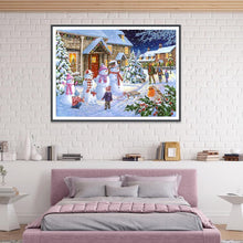 Charger l&#39;image dans la galerie, Bonhomme de neige - diamant rond complet - 40x30cm

