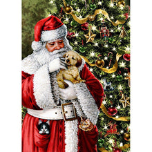 Charger l&#39;image dans la galerie, Bonhomme de neige du Père Noël - diamant rond complet - 40x30cm
