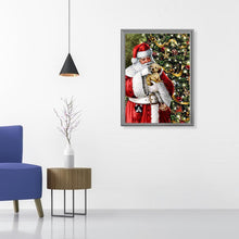 Charger l&#39;image dans la galerie, Bonhomme de neige du Père Noël - diamant rond complet - 40x30cm
