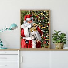 Charger l&#39;image dans la galerie, Bonhomme de neige du Père Noël - diamant rond complet - 40x30cm
