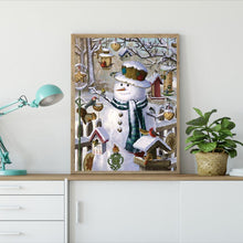 Charger l&#39;image dans la galerie, Bonhomme de neige du Père Noël - diamant rond complet - 40x30cm
