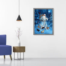 Charger l&#39;image dans la galerie, Bonhomme de neige du Père Noël - diamant rond complet - 40x30cm
