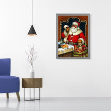 Charger l&#39;image dans la galerie, Bonhomme de neige du Père Noël - diamant rond complet - 40x30cm
