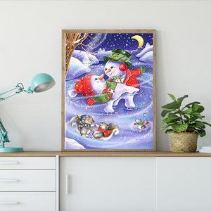 Animal de père noël - diamant rond complet - 40x30cm