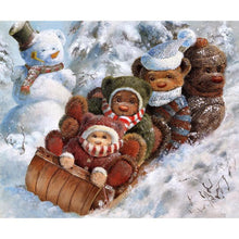 Charger l&#39;image dans la galerie, Ours - diamant rond complet - 35x30cm
