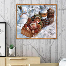 Charger l&#39;image dans la galerie, Ours - diamant rond complet - 35x30cm
