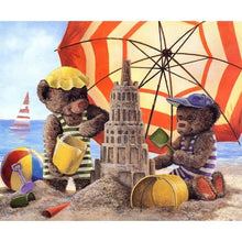 Charger l&#39;image dans la galerie, Ours - diamant rond complet - 35x30cm
