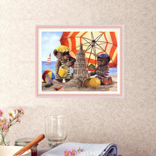 Charger l&#39;image dans la galerie, Ours - diamant rond complet - 35x30cm
