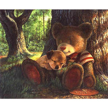 Charger l&#39;image dans la galerie, Ours - diamant rond complet - 35x30cm
