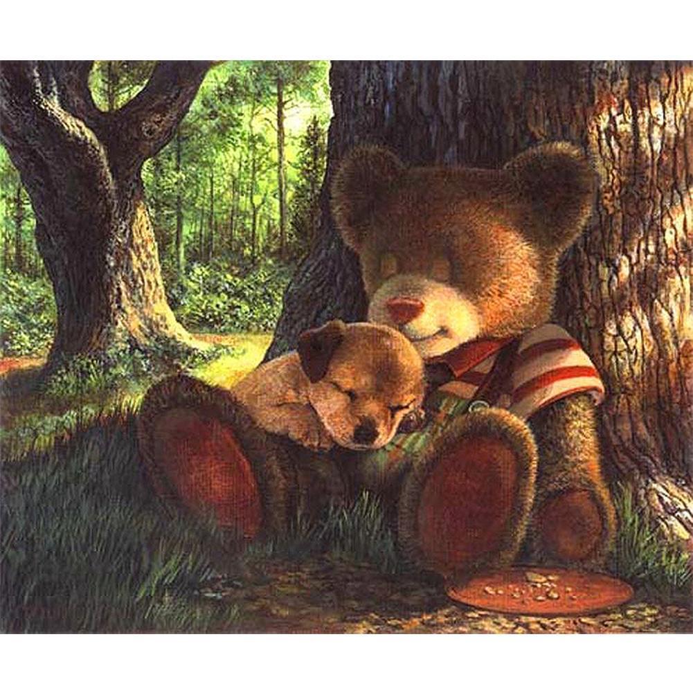 Ours - diamant rond complet - 35x30cm