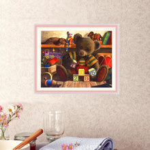 Charger l&#39;image dans la galerie, Ours - diamant rond complet - 35x30cm
