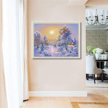 Charger l&#39;image dans la galerie, Paysage de neige - diamant rond complet - 40x30cm

