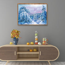 Charger l&#39;image dans la galerie, Paysage de neige - diamant rond complet - 40x30cm
