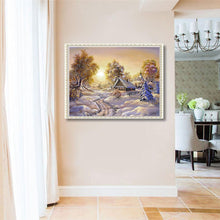 Charger l&#39;image dans la galerie, Paysage de neige - diamant rond complet - 40x30cm
