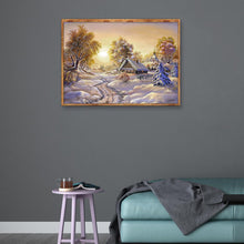 Charger l&#39;image dans la galerie, Paysage de neige - diamant rond complet - 40x30cm
