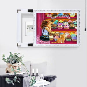 Jolie fille - diamant rond complet - 40x30cm