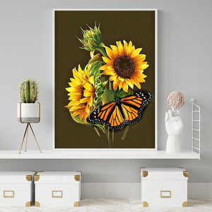 Tournesol - diamant rond complet - 30x40cm