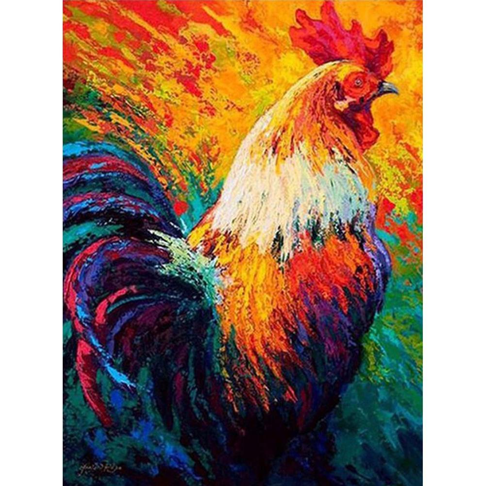 Coq - diamant rond complet - 30x40cm