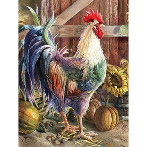 Coq - diamant rond complet - 30x40cm