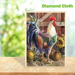 Coq - diamant rond complet - 30x40cm