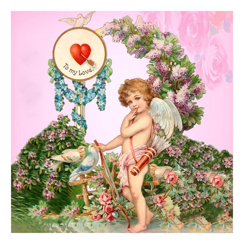 Fille - diamant rond complet - 30x30cm