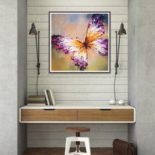 Charger l&#39;image dans la galerie, Papillon - diamant rond complet - 30x30cm
