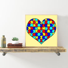 Charger l&#39;image dans la galerie, Coeur - diamant rond complet - 30x30cm
