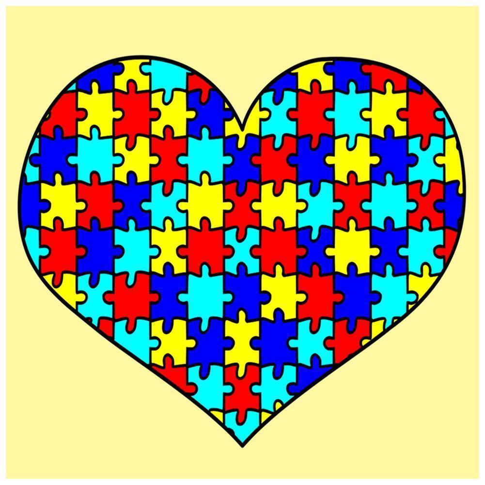 Coeur - diamant rond complet - 30x30cm