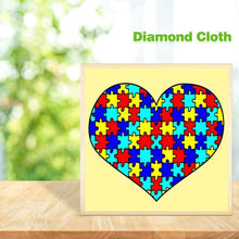 Charger l&#39;image dans la galerie, Coeur - diamant rond complet - 30x30cm
