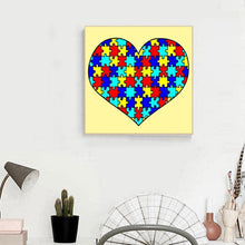 Charger l&#39;image dans la galerie, Coeur - diamant rond complet - 30x30cm
