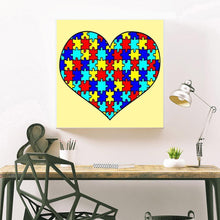 Charger l&#39;image dans la galerie, Coeur - diamant rond complet - 30x30cm
