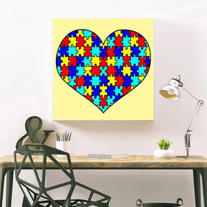 Coeur - diamant rond complet - 30x30cm