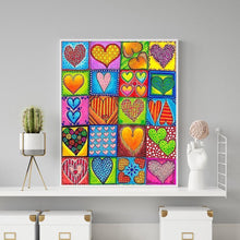 Charger l&#39;image dans la galerie, Coeur - diamant rond complet - 40x50cm
