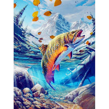 Charger l&#39;image dans la galerie, Poisson - diamant rond complet - 30x40cm
