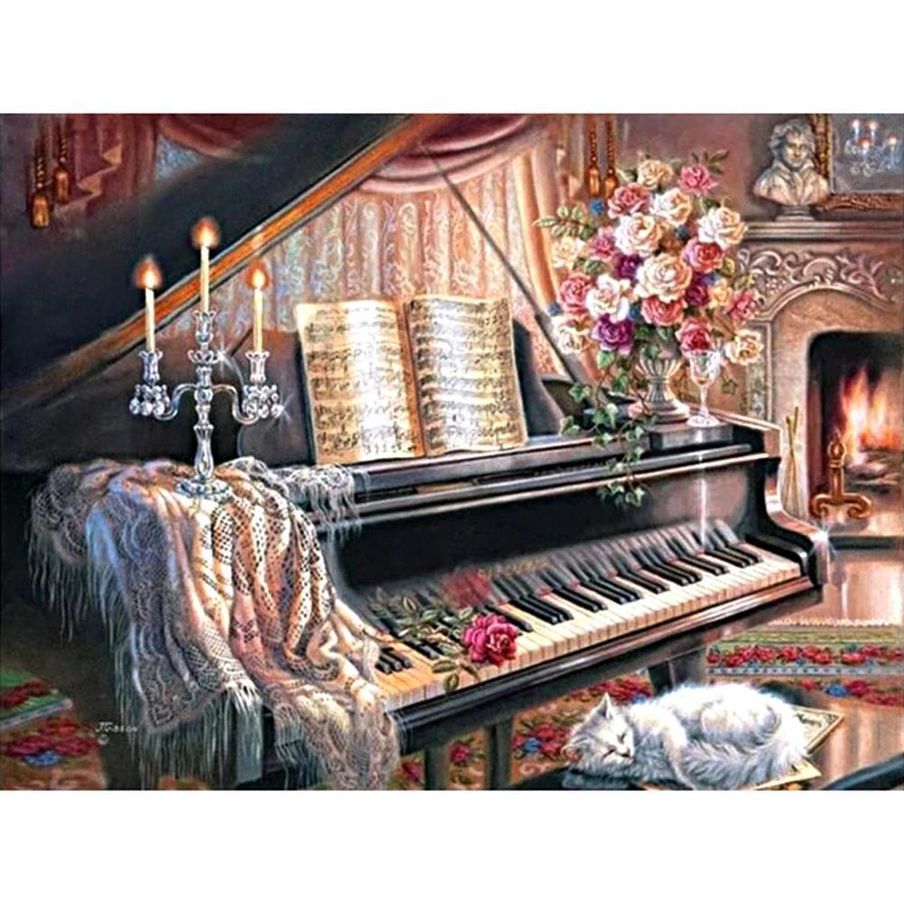 Piano - diamant rond complet - 30x40cm