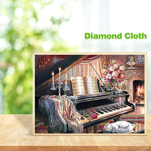 Piano - diamant rond complet - 30x40cm