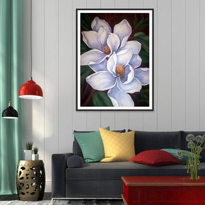 Fleurs - diamant rond complet - 30x40cm
