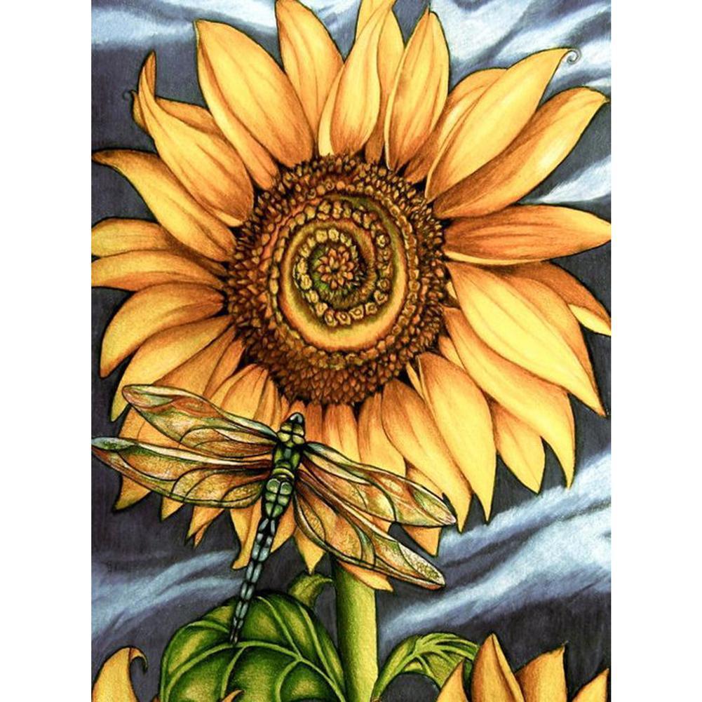 Fleurs - diamant rond complet - 30x40cm