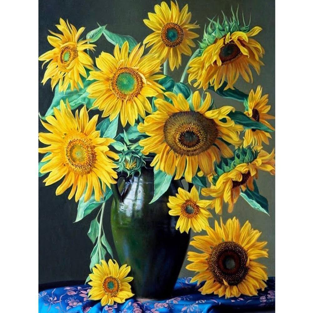 Fleurs - diamant rond complet - 30x40cm