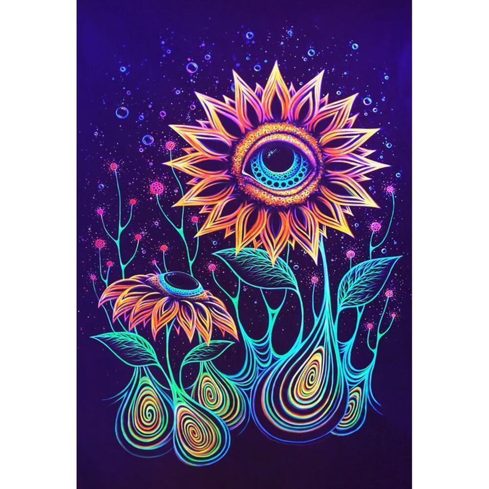 Fleurs - diamant rond complet - 30x40cm