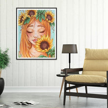 Charger l&#39;image dans la galerie, Fille - diamant rond complet - 30x40cm
