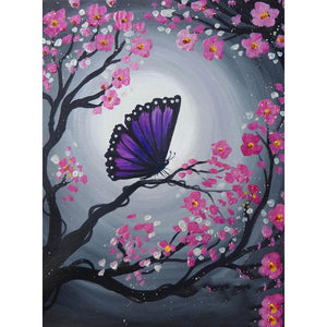 Papillon - diamant rond complet - 30x40cm