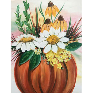 Citrouille - diamant rond complet - 30x40cm