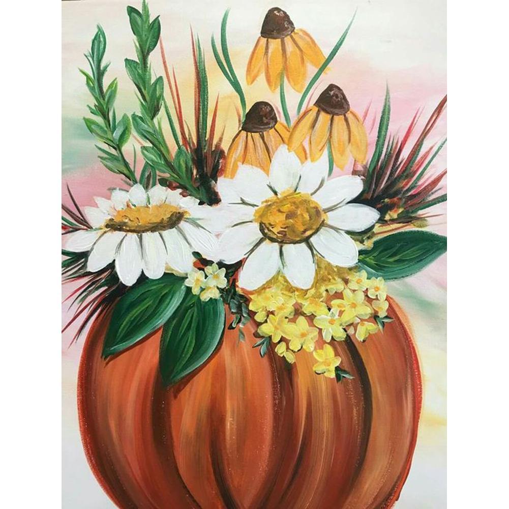 Citrouille - diamant rond complet - 30x40cm