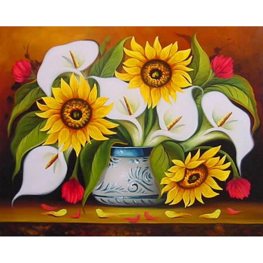 Tournesol - diamant rond complet - 40x30cm